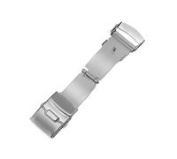 VBPCEFZTLK Hebilla for Seiko, hebillas de reloj de acero inoxidable, botón de presión, cierre de despliegue, cierre de correa de botón plegable, 16/18/20/22/24/26mm Hebilla de mesa(Silver-withlogo-18m