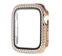 VBPCEFZTLK La funda de 38 mm es compatible con correa de Apple Watch, protector de pantalla de marco de protección completa brillante, adecuado para carcasa de iWatch Watch (oro rosa, 40 mm)