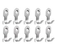 VBPCEFZTLK Mini perchero de acero inoxidable en forma de J for un solo gancho for baño y cocina, incluye tornillos, 5/10/20 unidades. Ganchos para el hogar(Silver 10pcs)