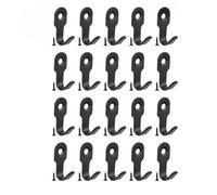 VBPCEFZTLK Mini perchero de acero inoxidable en forma de J for un solo gancho for baño y cocina, incluye tornillos, 5/10/20 unidades. Ganchos para el hogar(Black 20pcs)