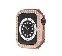 VBPCEFZTLK Paquete de 10 fundas protectoras de diamantes compatibles con Apple Watch 7 de 41 mm, 45 mm, accesorios de pulsera inteligente, funda de PC compatible con Apple Watch7 Watch (oro rosa, 41
