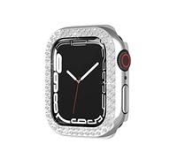 VBPCEFZTLK Paquete de 10 fundas protectoras de diamantes compatibles con Apple Watch 7 de 41 mm, 45 mm, accesorios de pulsera inteligente, funda de PC compatible con Apple Watch7 Watch (plata, 45 mm)