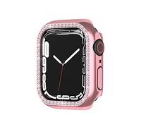 VBPCEFZTLK Paquete de 10 fundas protectoras de diamantes compatibles con Apple Watch 7 de 41 mm, 45 mm, accesorios de pulsera inteligente, funda de PC compatible con Apple Watch7 Watch (rosa rosa, 41