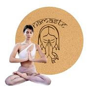 VBVARV Estera De Yoga De Corcho Estera Redonda De Yoga Caliente Antideslizante, Absorbente De Golpes. Estera De Ejercicio Ecológico Extra Grueso para Bikram, Hot Yoga Y Entrenamientos,10,70cm