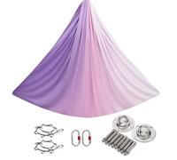 VBVARV Hamaca De Yoga AéRea Columpio De Yoga AéReo De Seda De Primera Calidad para Ejercicios De Fitness AéReos Antigravedad Mejora De La Flexibilidad Y La Fuerza del Tronco,E,4 * 2.6M