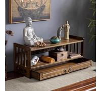 VBVARV Mesa De Meditación De Altar con Almacenamiento De Cajones Bambú Mesa De Altar Espiritual Relájese La Mesa De La Mesa Budista para Oraciones Adivinación De Adivinación,Marrón,L 52cm