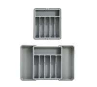 Vbvbip Organizador de cubiertos de alta calidad para cajón, bandeja ajustable para utensilios, caja de almacenamiento de cubiertos con base antideslizante, se adapta a cubiertos y herramientas de