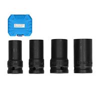 VBXCMLDPO Kit de 4 piezas de casquillos para retirar tuercas de rueda con bloqueo, extractor de tuercas y pernos de rueda de aleación de aluminio con inserto protector, juego de casquillos