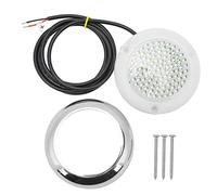 VBXCMLDPO Luz subacuática para barcos de 108 LED, luz marina impermeable de doble color blanco y azul de 12 V con anillo de acero inoxidable 316, sumergible IP68 para yates, buques y