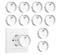 Vbxvsa 10 enchufes de seguridad para niños, bonita forma de cabeza de oso, tapa de protección de corriente, adecuada para bebés y niños pequeños, salón, cocina, dormitorio (blanco)