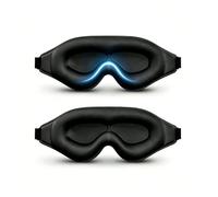 Vbxvsa 2 antifaz 3D para dormir de lado para hombre y mujer, transpirable, sin presión, gafas de dormir con banda elástica ajustable, para trabajo, sueño nocturno, color negro
