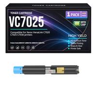 VC7025 Negro Cian Amarillo Magenta Cartuchos tóner 106R03737 106R03738 | 106R03739 106R03740 Para Xerox VersaLink C7020 C7025 C7030 Impresoras chip Trabajo alto rendimiento,Cyan-VC7025