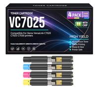 VC7025 Negro Cian Amarillo Magenta Cartuchos tóner 106R03737 106R03738 | 106R03739 106R03740 Para Xerox VersaLink C7020 C7025 C7030 Impresoras chip Trabajo alto rendimiento,4Pack-VC7025