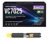 VC7025 Negro Cian Amarillo Magenta Cartuchos tóner 106R03737 106R03738 | 106R03739 106R03740 Para Xerox VersaLink C7020 C7025 C7030 Impresoras chip Trabajo alto rendimiento,Yellow-VC7025