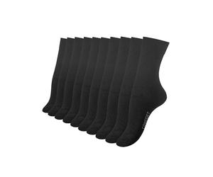 VCA 10 pares calcetines de algodón para mujer, negro