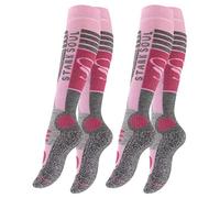VCA - 2 pares de calcetines funcionales de esquí para mujer, calcetines de esquí con acolchado especial, Otoño-Invierno, Mujer, color Rosa oscuro/gris., tamaño 35-38