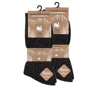 VCA 6 pares de calcetines noruegos con lana suave acolchada suela de felpa calcetines de invierno para hombre con suela acolchada, antracita, 43-46