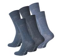 VCA 6 pares de calcetines para hombre talla grande XXL (talla 47-50), negro, azul, gris, algodón, tonos de azul, 47-50