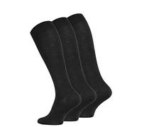 VCA Calcetines hasta la rodilla para hombre (3 pares) de algodón con puño cómodo, Negro , 39-42