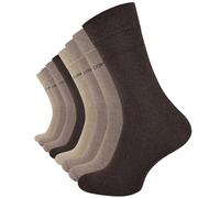 VCA Cottonprime - Calcetines para hombre (8 pares, sin cintura elástica, algodón y algodón), color marrón, marrón, 43-46