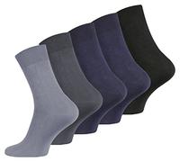 VCA® - Lote de 10 pares de calcetines para hombres, 100% algodón, tejido liso, punta cosida, colores surtidos en camaïeu de bleu 39/42
