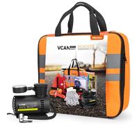 VCANENERGY Kit de seguridad de emergencia para automóvil con compresor de aire portátil, cable de puente, kit de primeros auxilios, medidor de presión de neumáticos, kits de asistencia en el lateral