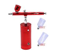 VCBGDJI Kit de aerógrafo inalámbrico con compresor de aerógrafo Recargable Taza de Tinta de Taza de Tinta de Gran Capacidad para la Pintura de la Cara del Arte del Clavo colorante(Red)