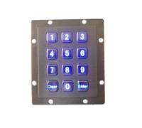 VCBGDJI Teclado numérico retroiluminado de 12 Teclas con 2 Teclas de función, botón de tecla Iluminado Azul, Teclado de Metal USB for máquinas expendedoras/Juegos(USB Interface,Clear and Enter)