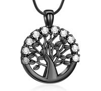 VCCWYQK Árbol de la vida urna colgante de acero inoxidable joyas de luto recuerdo para mujeres, madres y esposas para guardar cenizas, Acero inoxidable, No es una piedra preciosa