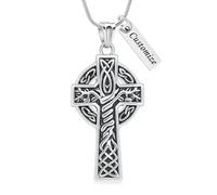 VCCWYQK Collar celta de urna para cenizas para hombre, acero inoxidable, colgante conmemorativo, regalos para soporte de cenizas, talla única, Acero inoxidable, No es una piedra preciosa