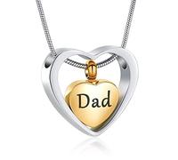 VCCWYQK Collar con Colgante de Corazón en Memoria de Cremación, Collar de Urna de Asche Joyería, Collares de Urna para Asche para Mujeres y Hombres, Acero inoxidable, No es una piedra preciosa