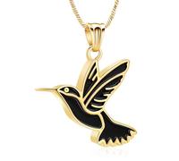 VCCWYQK Collar de cenizas de colibrí para mujeres y hombres, acero inoxidable, colgante conmemorativo para personas y mascotas, Acero inoxidable, No es una piedra preciosa