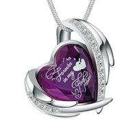 VCCWYQK Collar de corazón de cristal para cenizas, urna con urna de recuerdo, joyería de cremación de cenizas conmemorativas, Zinc, No es una piedra preciosa