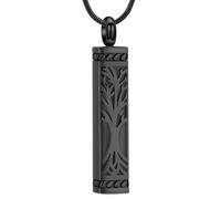 VCCWYQK Collar de urna de árbol de la vida para cenizas para mujeres y hombres, joyería de cremación, cubo de cenizas, collar de recuerdo, urna de bar, joyería para cenizas, Acero inoxidable, No es