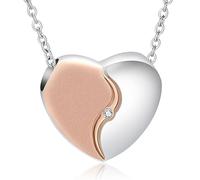 VCCWYQK Collar de urna de corazón para cenizas para mujeres hombres cremación joyas medallón colgante Memorial recuerdo regalo para guardar cenizas humanas, Acero inoxidable, No es una piedra preciosa