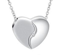 VCCWYQK Collar de urna de corazón para cenizas para mujeres y hombres, joyas de cremación, medallón colgante Memorial Keepsake regalo para titular de cenizas humanas