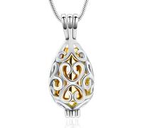 VCCWYQK Collar de urna hueca para cenizas Forever in my heart con colgante de medallón conmemorativo, tarro de recuerdo, joyería de cremación para mujeres y hombres