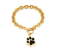 VCCWYQK Joyería de Cremación para Cenizas de Perro, Huella de Perro, Urna Conmemorativa, Brazalete para Mascotas, Pulsera de Acero Inoxidable