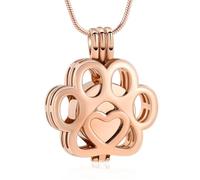 VCCWYQK Joyería de cremación para cenizas para perro o gato de acero inoxidable con medallón conmemorativo collar interior de mini estuche joyería de cremación para mascotas (Rosa)