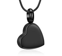 VCCWYQK Mini collar de urna de corazón para mujeres y hombres, acero inoxidable, colgante para cenizas, Acero inoxidable, No es una piedra preciosa