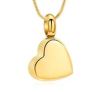 VCCWYQK Mini collar de urna de corazón para mujeres y hombres, acero inoxidable, colgante para cenizas, talla única, Acero inoxidable, No es una piedra preciosa