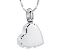 VCCWYQK Mini collar de urna de corazón para mujeres y hombres, acero inoxidable, colgante para cenizas, Acero inoxidable, No es una piedra preciosa