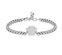 VCCWYQK Pulsera de urna con estampado de huellas para cenizas para perro/gato, joyería de cremación para cenizas, animales lindos, pulseras de recuerdo conmemorativas, regalos de joyería para mujeres