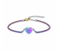 VCCWYQK Pulsera de urna de corazón para mascotas, cenizas, estampado de papa, brazalete para perro, gato, ceniza, acero inoxidable, conmemorativo Keepsake Cremación, joyas, 18/20/22/24 cm, Acero