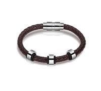 VCCWYQK Pulsera de urna de cremación para cenizas para mujeres y hombres, pulsera de urna de cuero cilíndrico para cenizas, joyería conmemorativa de recuerdo, 20cm, Acero inoxidable, No es una piedra