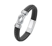 VCCWYQK Pulsera de urna para cenizas para hombres y mujeres, pulsera de recuerdo de acero inoxidable infinito, joyería de cremación, pulsera de cuero, 22cm, Acero inoxidable, No es una piedra preciosa