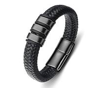 VCCWYQK Pulsera de urna para cenizas para hombres y mujeres, recuerdo conmemorativo, brazalete de piel trenzada, pulsera para seres queridos, Eine Grösse, Acero inoxidable, No es una piedra preciosa