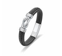 VCCWYQK Urna pulsera para cenizas para hombres mujeres infinito acero inoxidable recuerdo brazalete cremación joyería cuero pulsera, 24cm, Acero inoxidable, No es una piedra preciosa