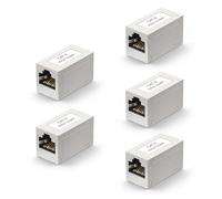 VCE Empalme RJ45 Blindado Universal, para Conector RJ45 CAT6/CAT5E/CAT5-1000 Mbps, Plug and Play, Fácil de Transportar, 5 Unidades
