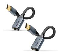 VCELINK 8K Cable Alargador HDMI Macho Hembra Corto 18CM - 48Gbps Compatible con 8K@60Hz/4K@120Hz, Ofrece una Experiencia Fluida y Estable, 2 Unidades